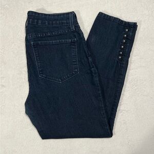 NYDJ Women's Dark Blue Jeans with Button Detail